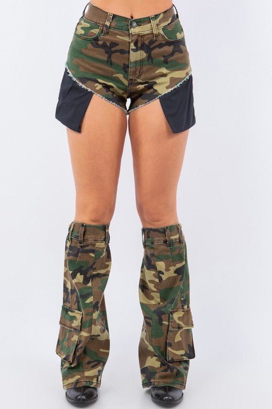 Short and Leg Warmer Set in Camo - Bratty Luxe