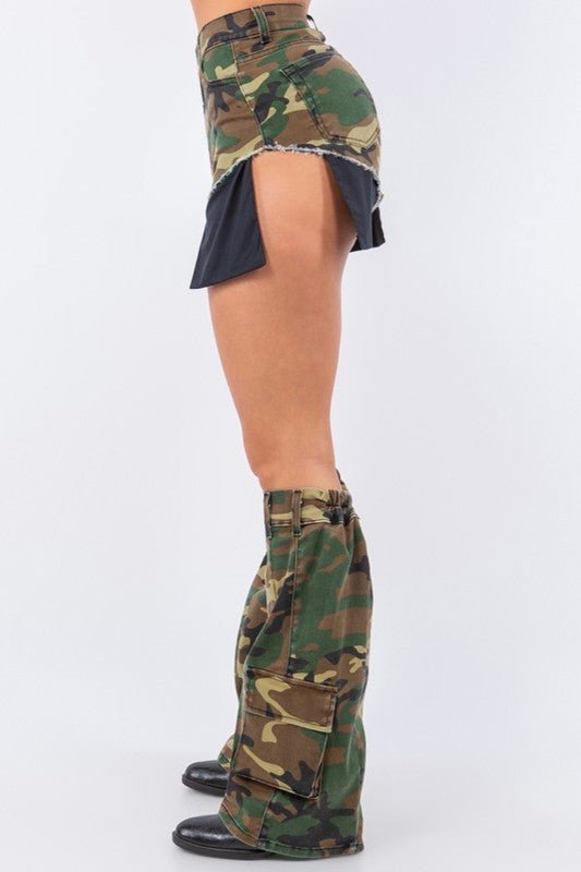 Short and Leg Warmer Set in Camo - Bratty Luxe