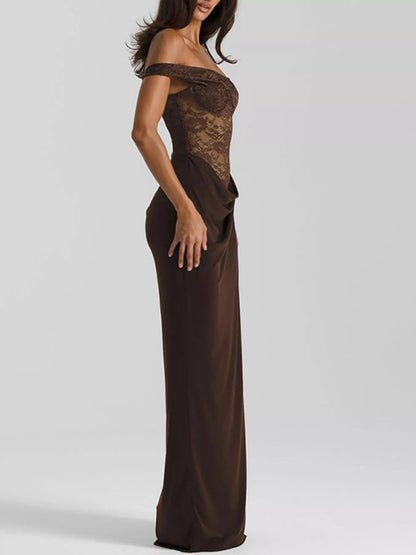 Split Lace Bodice Maxi Dress - Bratty Luxe