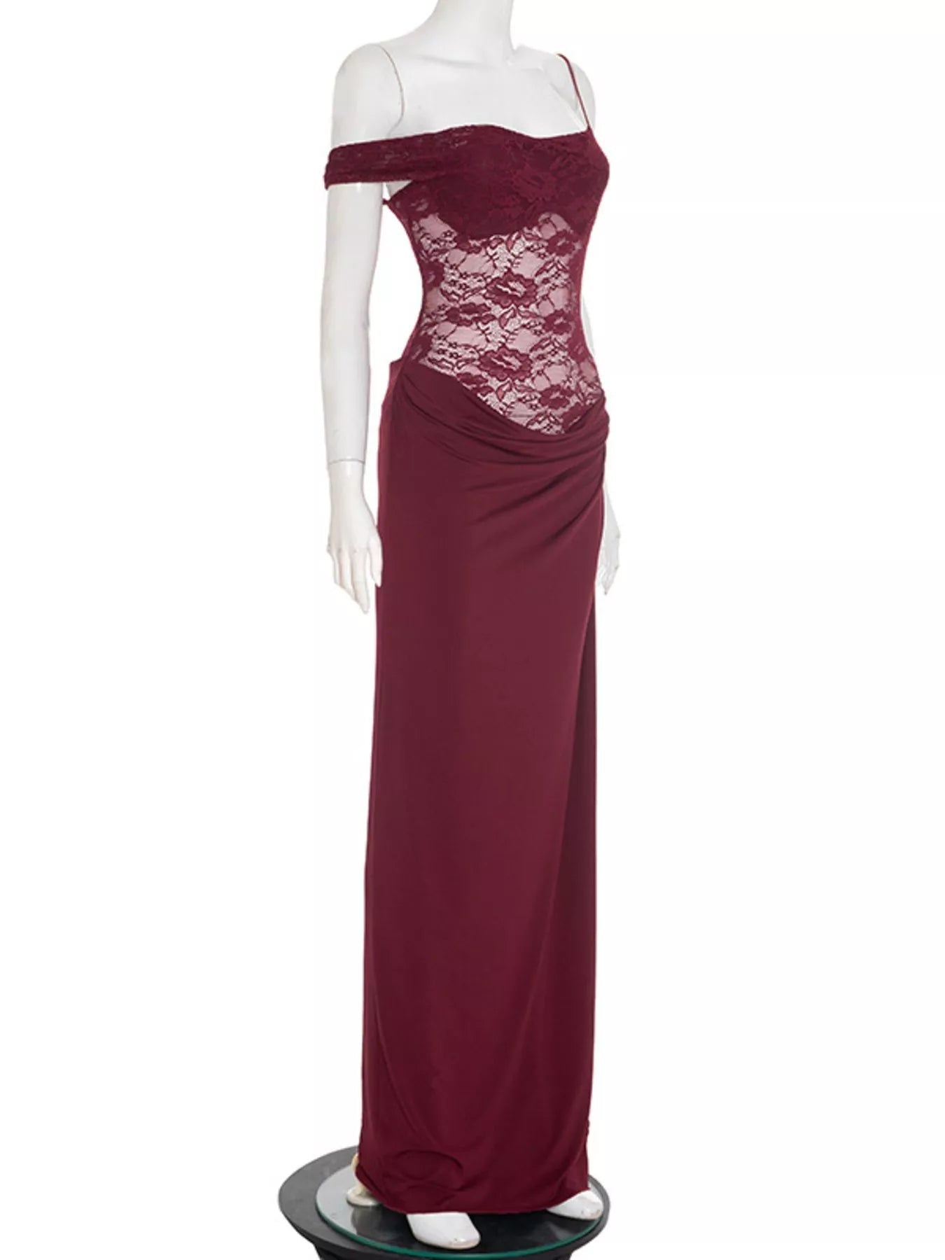 Split Lace Bodice Maxi Dress - Bratty Luxe