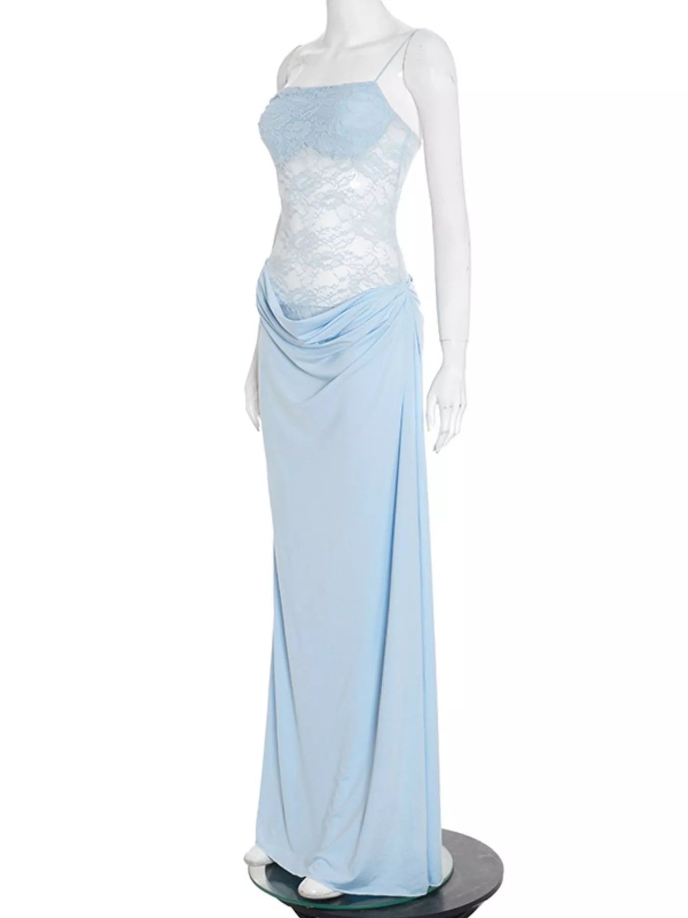 Split Lace Bodice Maxi Dress - Bratty Luxe