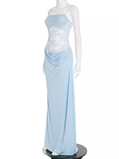 Split Lace Bodice Maxi Dress - Bratty Luxe