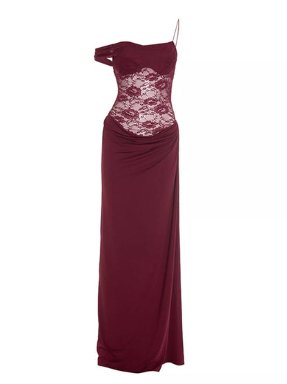 Split Lace Bodice Maxi Dress - Bratty Luxe