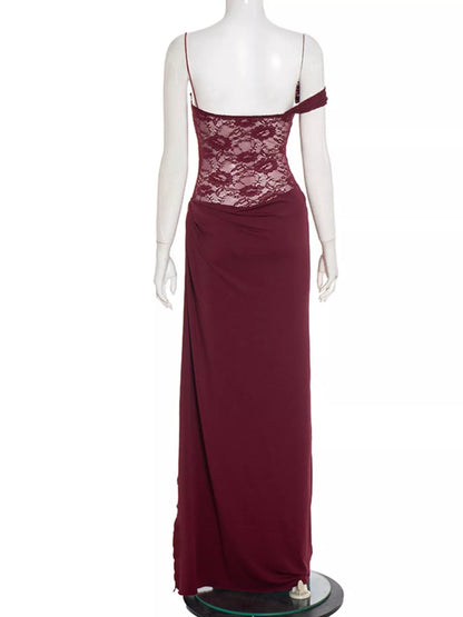 Split Lace Bodice Maxi Dress - Bratty Luxe