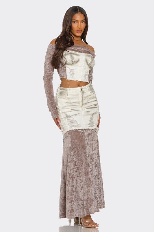 Velvet - Denim Fusion Set - Bratty Luxe