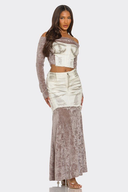 Velvet - Denim Fusion Set - Bratty Luxe