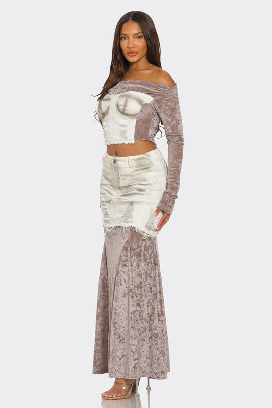 Velvet - Denim Fusion Set - Bratty Luxe