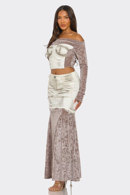 Velvet - Denim Fusion Set - Bratty Luxe