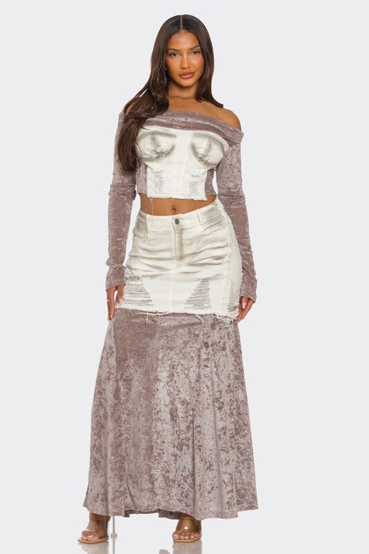 Velvet - Denim Fusion Set - Bratty Luxe