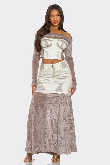 Velvet - Denim Fusion Set - Bratty Luxe