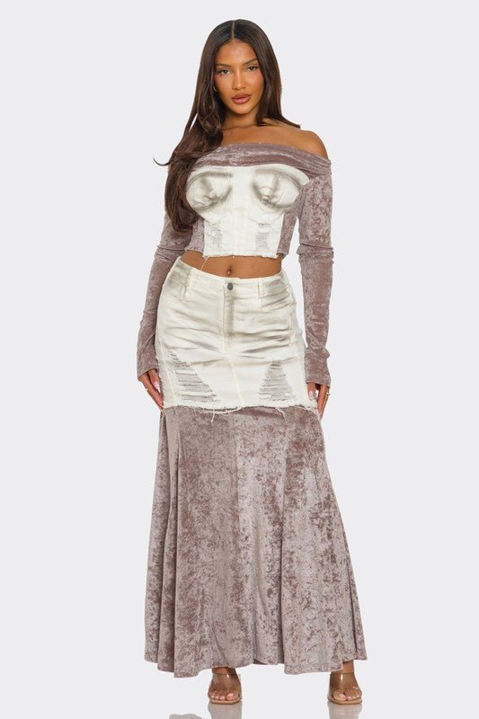 Velvet - Denim Fusion Set - Bratty Luxe