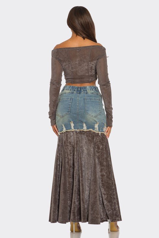 Velvet - Denim Fusion Set - Bratty Luxe