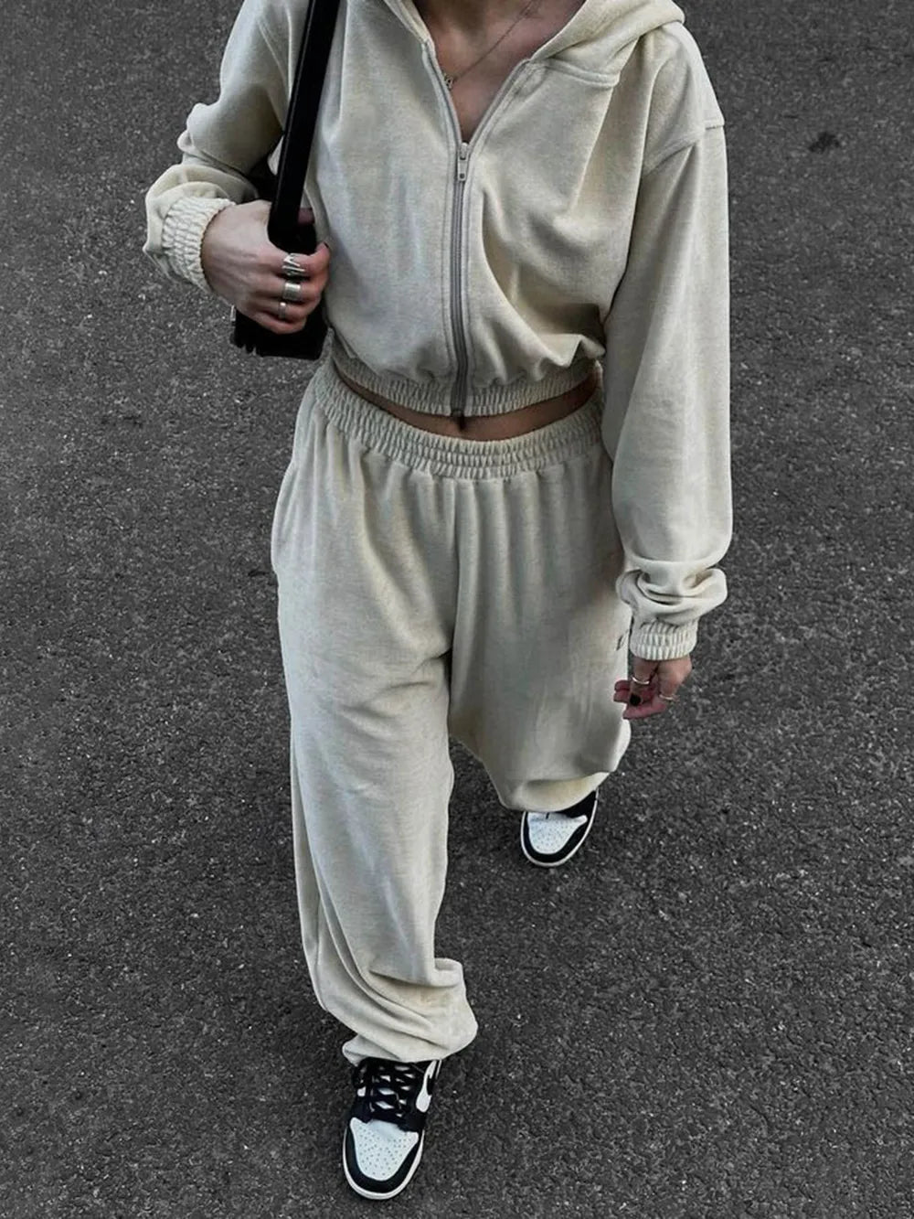 Zip Up Hoodie and Pocketed Pants Set - Bratty Luxe