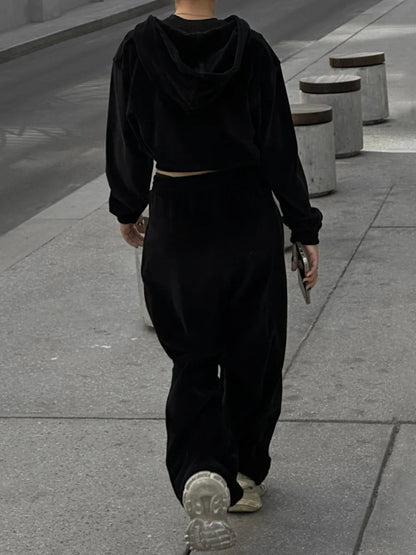 Zip Up Hoodie and Pocketed Pants Set - Bratty Luxe